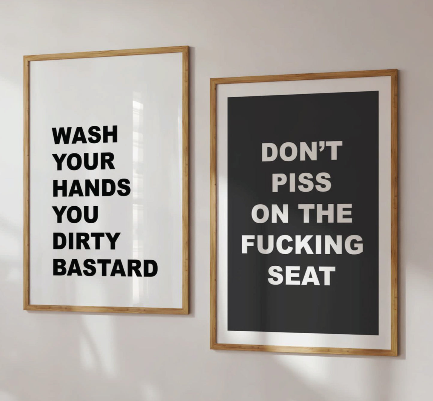 Set of 2 Witty Bathroom Prints