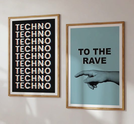 Set of 2 Techno Dance Prints